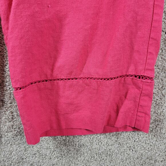 VTG Norton Studio Linen Tank Pant Set Womens Petite XL Pink Capri Resortwear - Picture 9 of 16
